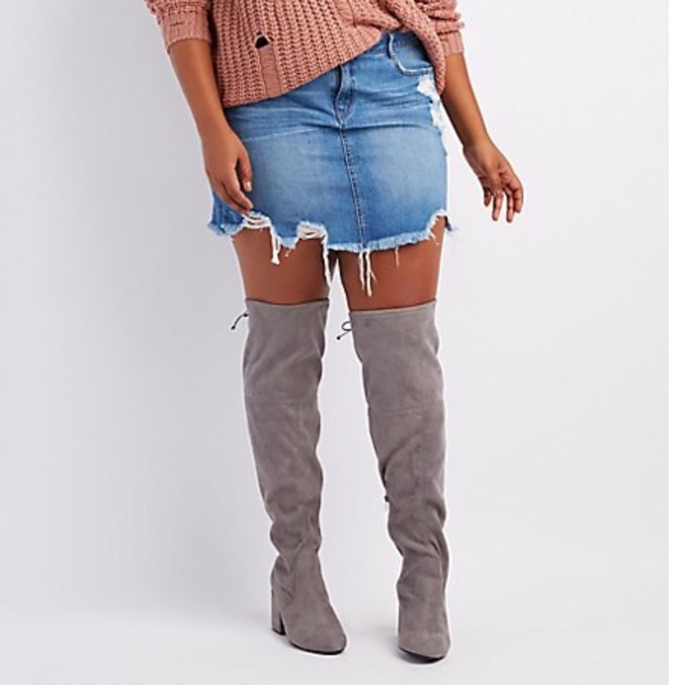 Wide width over-the-knee boots